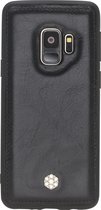 Bomonti™ - Samsung Galaxy S9 - Clevercase telefoon hoesje - Zwart Milan - Handmade lederen back cover - Geschikt voor draadloos opladen