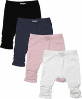 Dirkje Meisjes Leggings (4stuks) Zwart, Blauw, Wit en Lichtroze - Maat 74