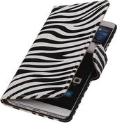 Zebra Bookstyle Wallet Case Hoesje Geschikt voor Huawei Mate S Wit