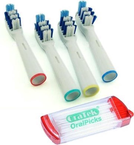 tetraëder kaas Identiteit Opzetborstels Trizone passend op Oral-B 4 stuks + tandenstokers - Qatrixx  EB-30A | bol.com