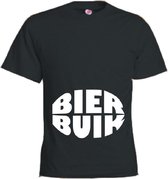 Mijncadeautje T-shirt - Bierbuik - unisex Zwart (maat M)