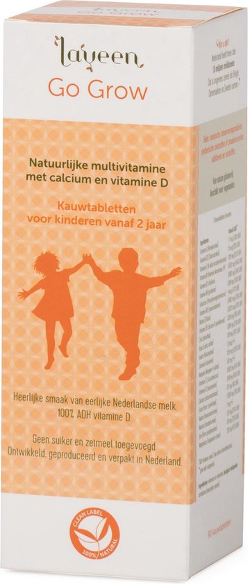 Laveen™ Go Grow Kinderen - Natuurlijke Multivitaminen - Kauwtabletten met  Calcium &... | bol.com
