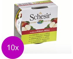 10x Schesir Hondenvoer Kip - Appel 150 gr