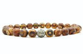 Beaddhism - Armband - Dzi Eye Brown Gosha - 8 mm - 22 cm