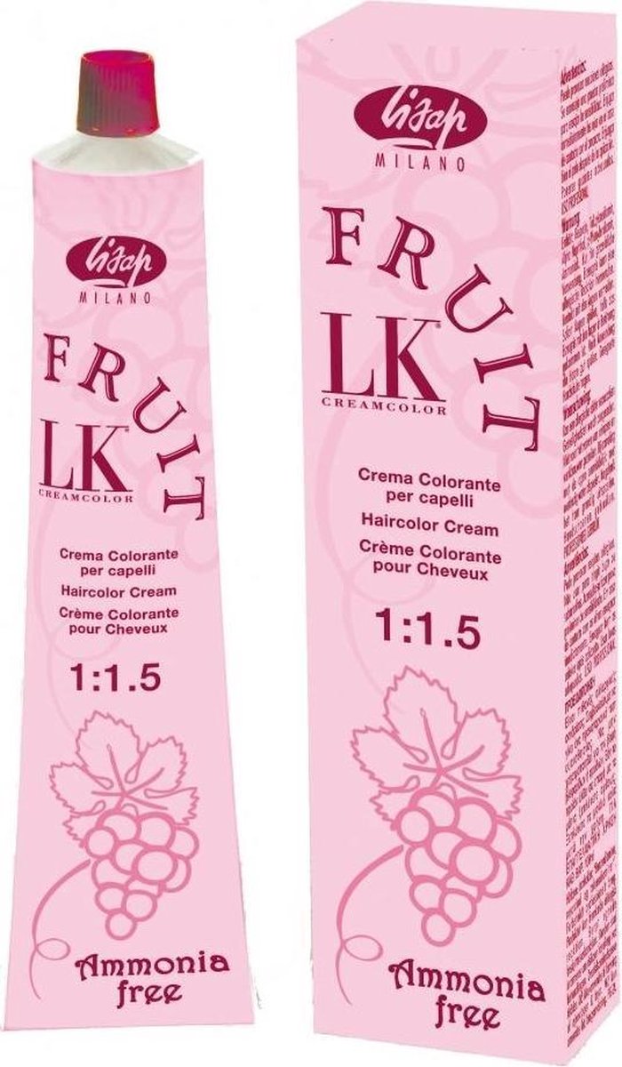 Lisap LK Fruit Cream Color Ammonia free Kleuring haarkleur permanent 100ml - 05/4 Light Mahogany Brown / Hellbraun Mahagoni