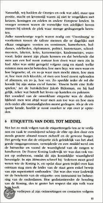 Pagina 6 uit het boek 'De Dikke Ditz Hoe hoort het eigenlijk?' met tekst over etiquette van doel tot middel.