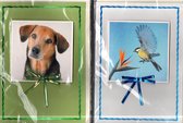 Handmade cards diverse dieren 8 st 19.5x14 cm