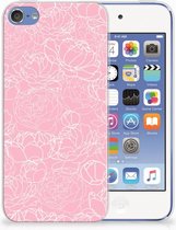 Geschikt voor iPod Touch 5 | 6 TPU Hoesje Design White Flowers