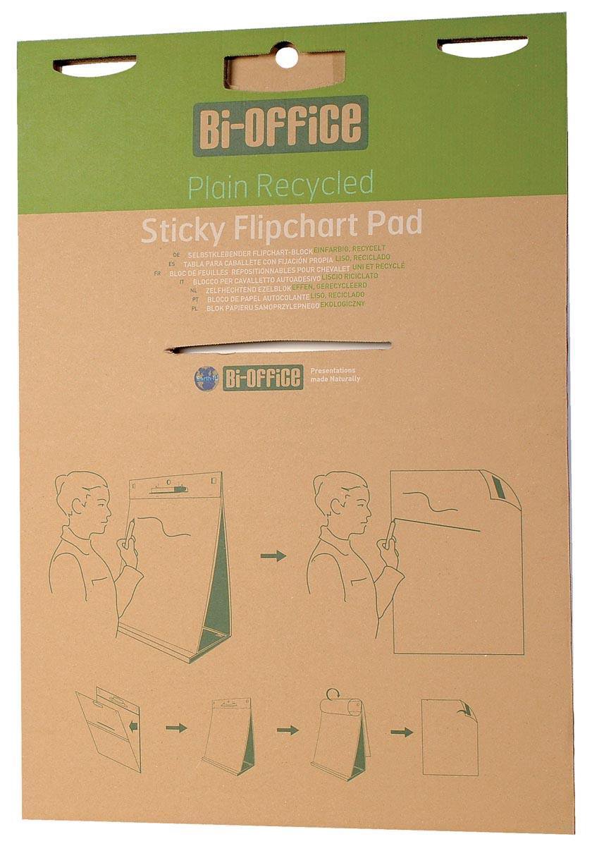 Landre Flipchart-Papier 100050589, Recycling, kariert / blanko, 65 x 98 cm, 20 Blatt, 5 Stück