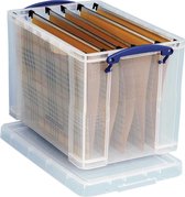 3x Really Useful Box 19 liter hangmappenkoffer inclusief 10 hangmappen, transparant