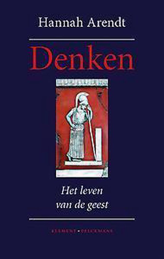 Boekcover 'Denken: Het leven van de geest' van Hannah Arendt met een afbeelding van een Romeins beeld.