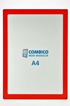 Infoframe A4 rood met plakstrips-Magnetische wissellijst voor wanden en deuren-Informatielijst-Magneetdisplay-Magneetlijst-Milieubewuste productie-verkrijgbaar in meerdere kleuren-ook in huis