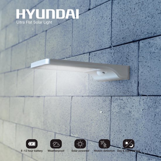 Hyundai - Ultra dunne LED buitenlamp op zonne-energie | bol.com