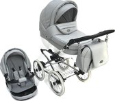 P'tit Chou Trento Grijs - Complete 2 in 1 classic Kinderwagen set - Buggy + Gratis Accessoires