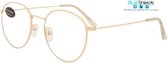 Icon Eyewear SFG018 DEPP BlueShields leesbril +1.50 - Goudkleurig frame - Metaal