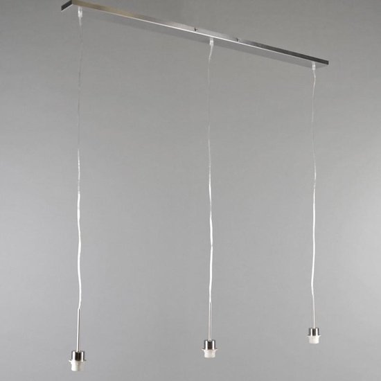 QAZQA Hanglamp Hanglamp Combi 3 staal zonder kap