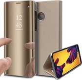 Spiegel Hoesje voor Huawei P20 Lite Lederen Wallet Book Case van iCall - Goud