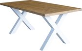 Eettafel Rustiek kruispoot 200x90cm - Houten tafel