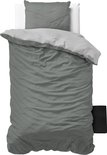 Zensation Twee Kleuren - Dekbedovertrek - Eenpersoons - 140x200/220 + 1 kussensloop 60x70 - Grijs/Antraciet