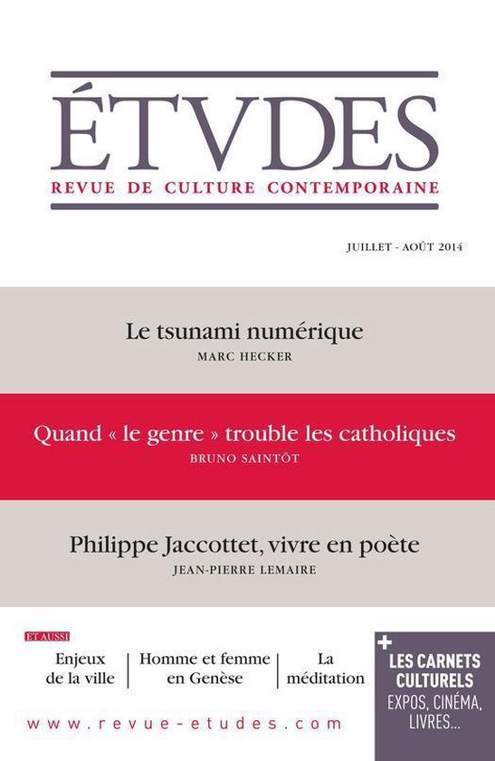 Revue Etudes - Etudes Juillet-Août 2014 - cover