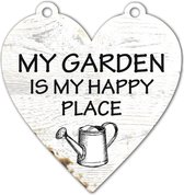 Spreukenbordje: My garden is my happy place