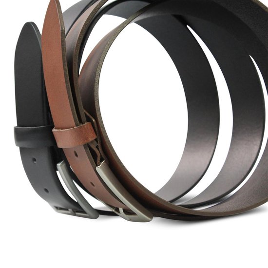 Denim riem van volledig rundleer 5 cm | Leren riem voor vrouwen mannen