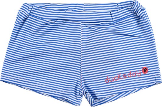 Ducksday - zwembroek - trunk - short – Blauw gestreept  - Blauw - Wit - Meisje  - 10 jaar - UV beschermend - Promo