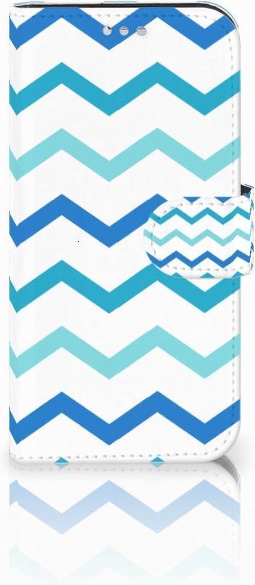 Samsung Galaxy S7 Telefoon Hoesje Zigzag Blauw