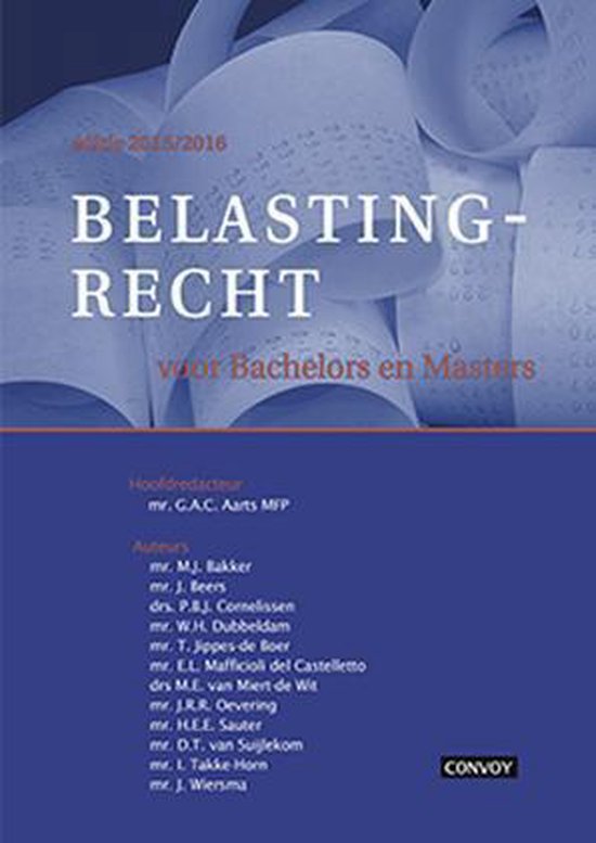 Belastingrecht voor Bachelors en Masters 15/16 Theorieboek - cover