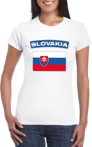 T-shirt met Slowaakse vlag wit dames XL