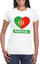 Portual hart vlag t-shirt wit dames S