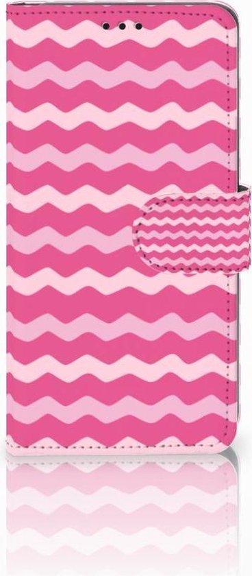 Geschikt voor Samsung Galaxy S10 Hoesje Bookcase Waves Pink