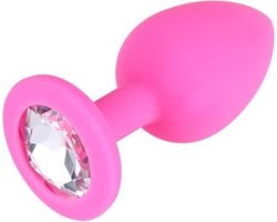 Siliconen butt plug met diamant Medium | Siliconen Butt Plug voor hem of haar | Anus plug met diamant