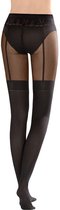 Kunert Feminie Seducation panty met kous en jarretel print maat 38-40 kleur Black