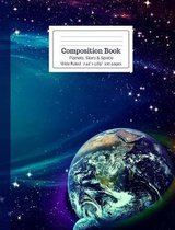 Composition Book Planets, Stars and Space Wide Ruled