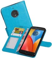 Moto E4 Portemonnee hoesje booktype wallet case Turquoise