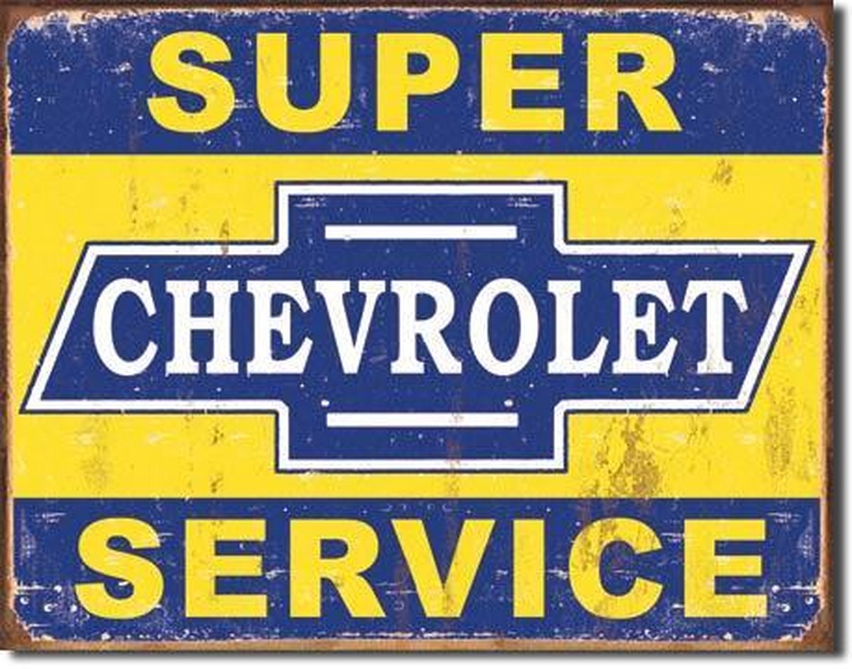 Chevrolet Super Service Wandbord - Metaal - 30 x 40cm