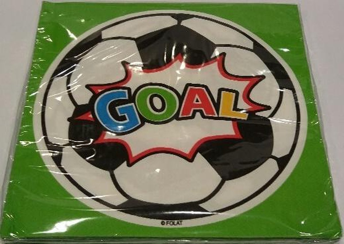 papieren servetten - voetbal goal - 16 stuks - 33x33cm