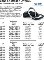 Touw met Lus voor Aanmeren Zwart 'Storm' (diameter: 12mm, lengte: 6m) (POL3710260612)