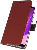 Booktype Telefoonhoesjes - Bookcase Hoesje - Wallet Case -  Geschikt voor Samsung Galaxy A9 2018 - Bruin