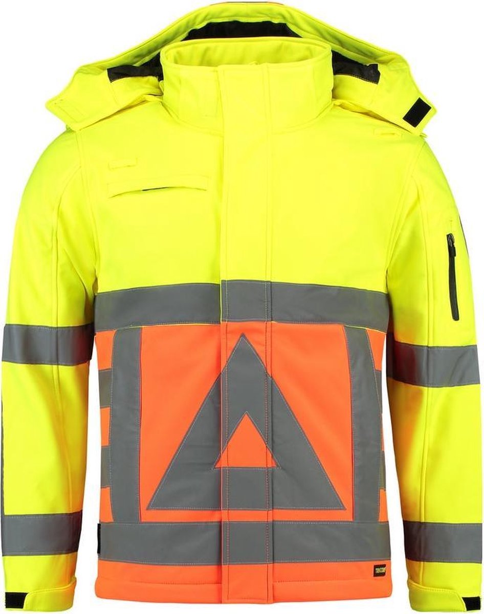 Tricorp Soft Shell Jack Verkeersregelaar - 403002 - Fluor Oranje-Fluor Geel - maat S