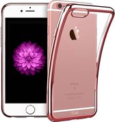 Hoesje Transparant voor Apple iPhone 6 / 6s Plus, iPhone 6 Plus Roze Goud Siliconen TPU Hoesje Case, Cover Hoes iPhone 6 Plus, Doorzichtig Soft Gel Hoesje Backcover