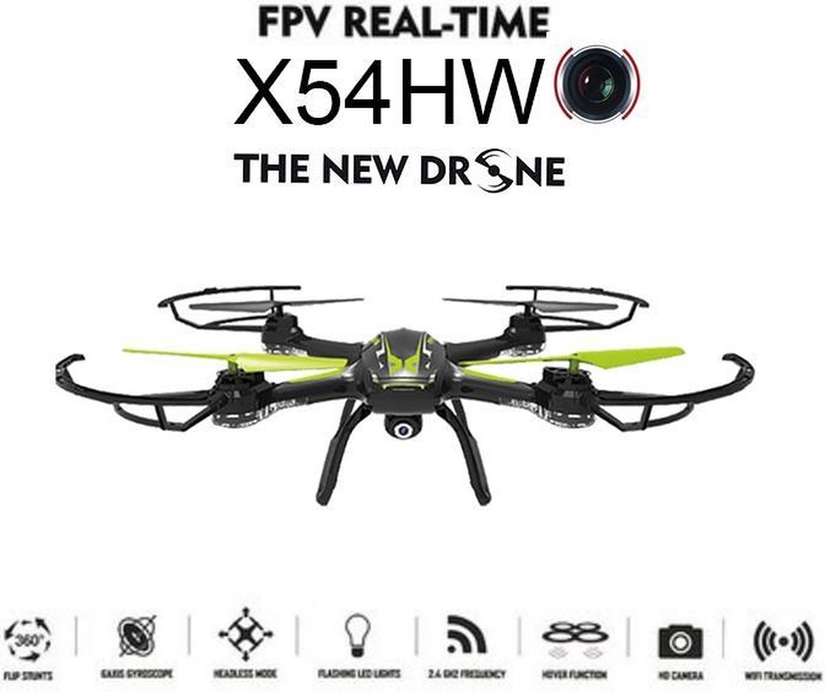 Syma X54HW live Camera Drone FPV Real-Time + Altitude mode| quadcopter zwart