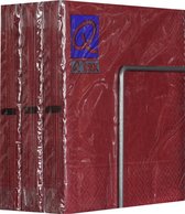 Servetten - Papier - Set van zes pakjes - 6 x 20 stuks- Cirkels Bordeaux - 33cm x 33cm