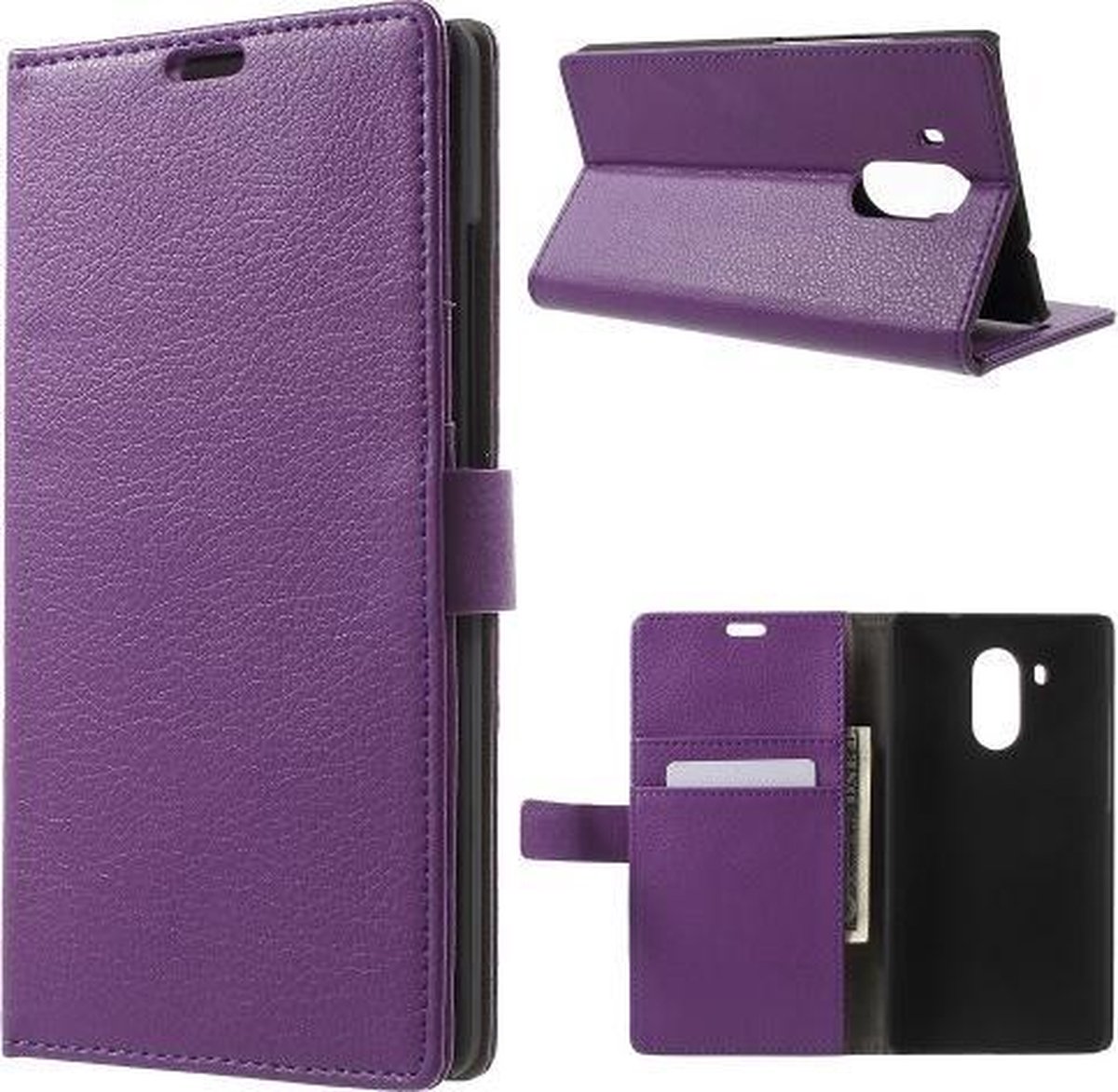 Litchi Cover wallet case hoesje Huawei Ascend Mate 8 paars