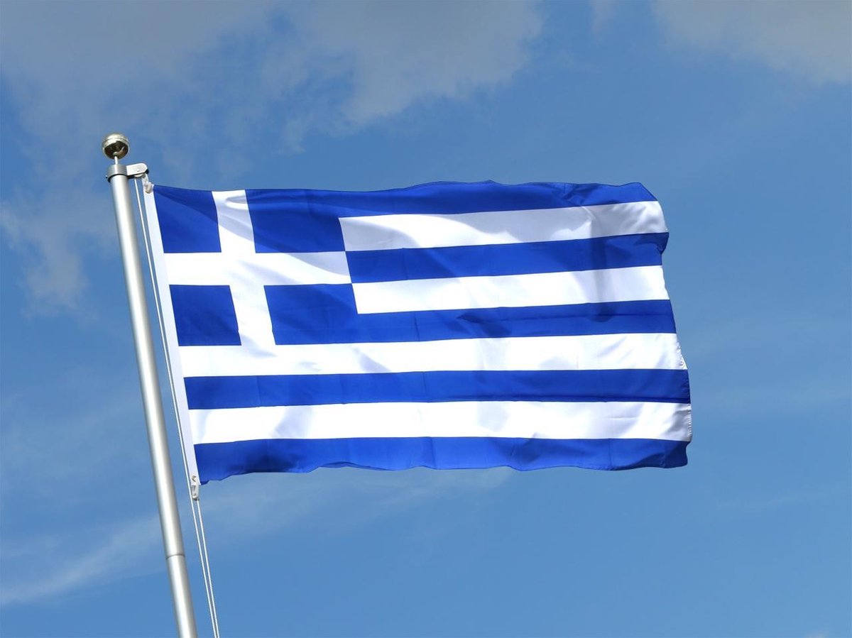 Griekse Vlag - Griekenland Flag - Greece WK Vlag - 90 x 150 CM | bol.com