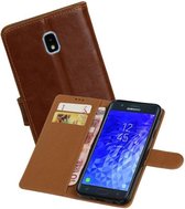 Zakelijke Bookstyle Hoesje voor Samsung Galaxy J7 (2018) Bruin