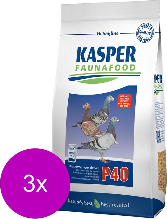 Kasper Faunafood P40 Krachtvoer Voor Duiven - Duivenvoer - 3 x 4 kg - Kasper