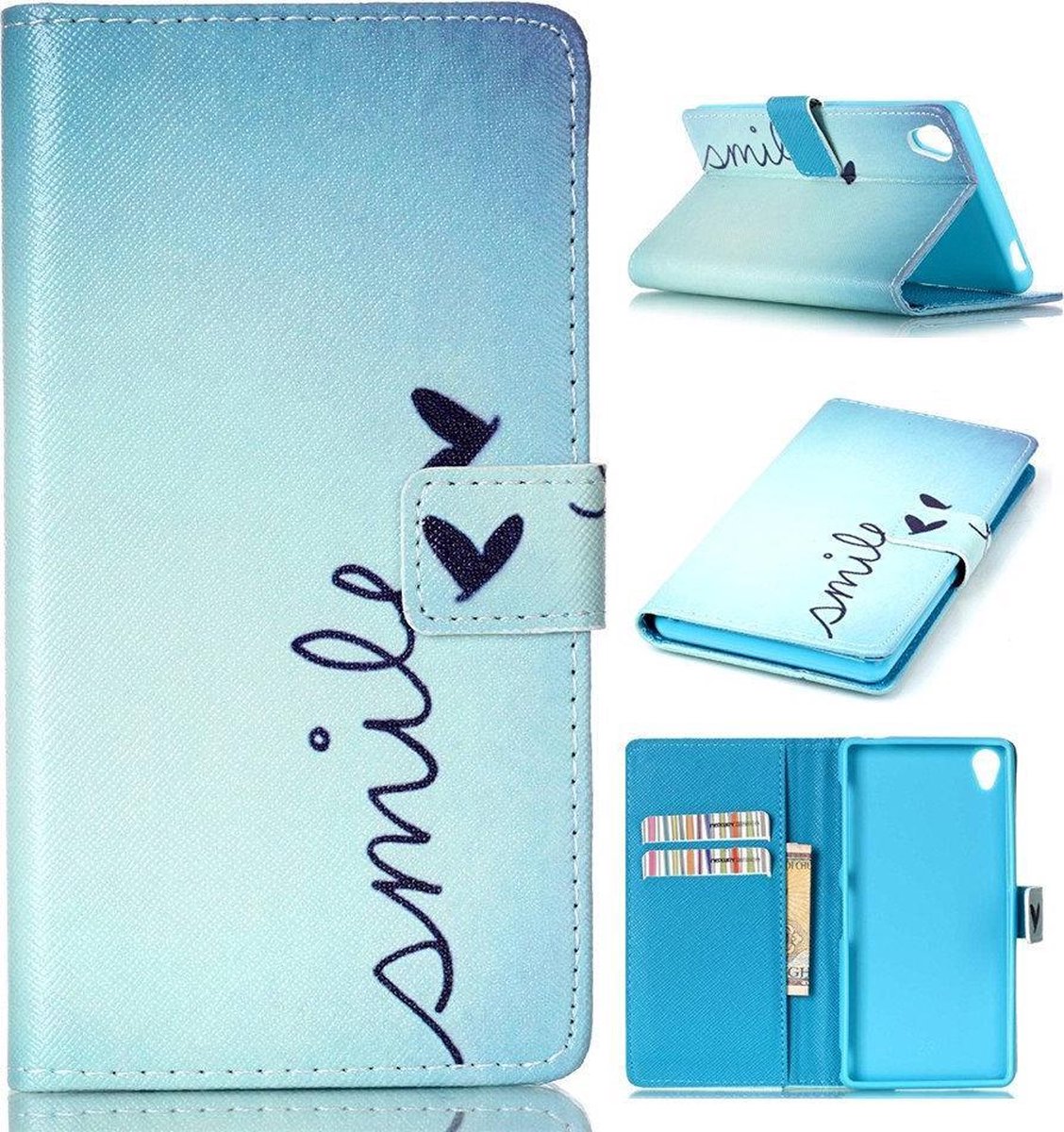 iCarer Smile wallet case hoesje Geschikt voor: Sony Xperia XZ