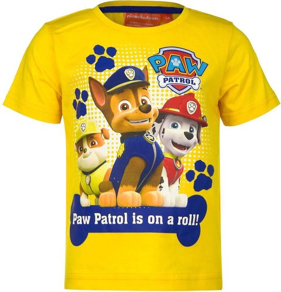 paddestoel Pa Klooster T-Shirt Paw Patrol - Rubble Chase & Marshall (Geel)Paw Patrol | bol.com